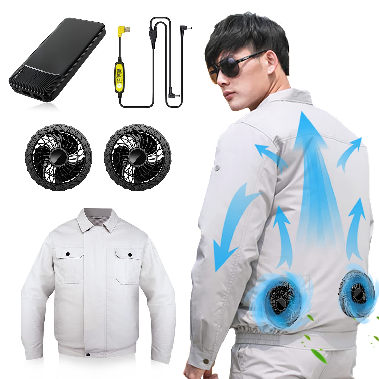 Amazon.co.jp: [KLIFE] 空調作業服 ファン付き 30000mAh大容量